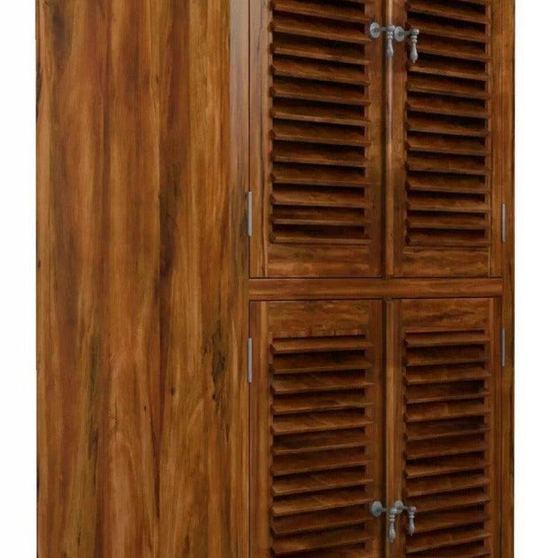 Premium Teak Wood Wardrobe - Doors Open Interior