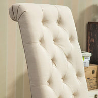 Button Tufted Parsons Chairs in Teak Wood (Set of 2) - WoodenTwist