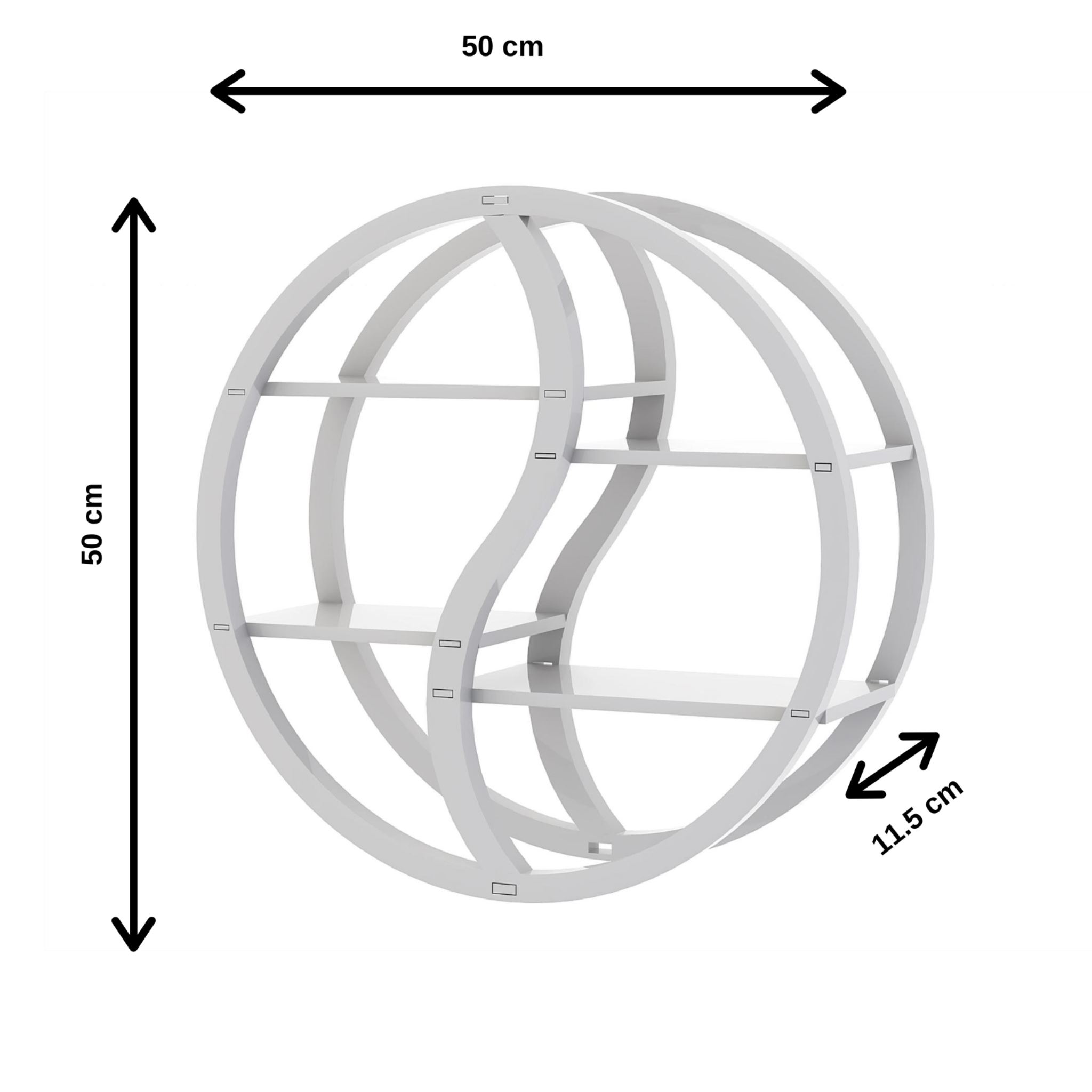 Trenton Round Floating Wall Shelf For Living Room - WoodenTwist