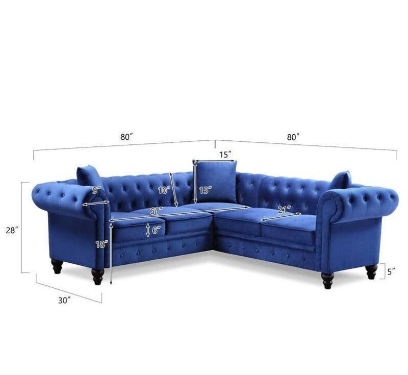 Chesterfield Velvet Corner Sofa - Lifestyle View