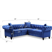 Chesterfield Velvet Corner Sofa - Lifestyle View