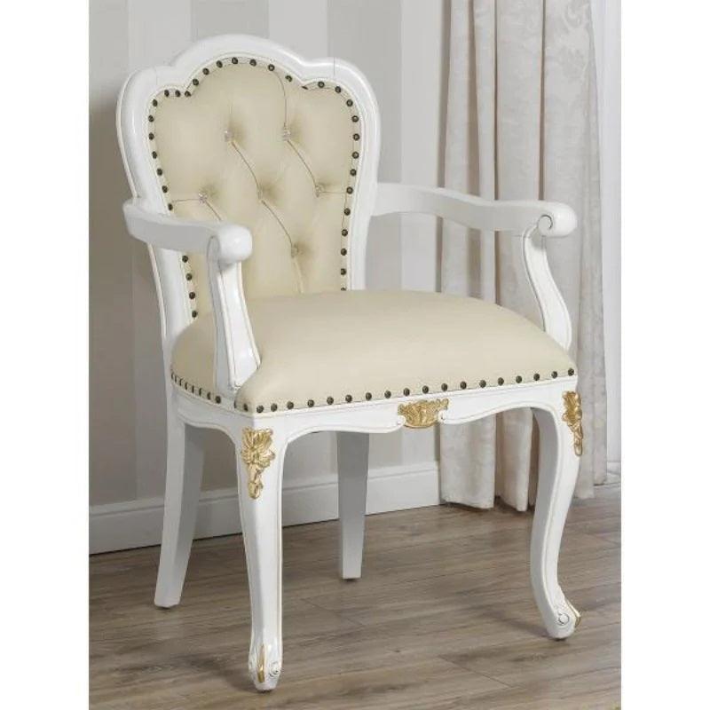 Sessel Teak Wood Arm Chair (White)