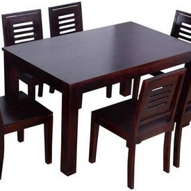 Premium Teak Wood 6 Seater Dining Table Set - WoodenTwist