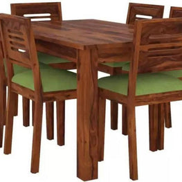 Grazi Teak Wood 6 Seater Dining Set - WoodenTwist