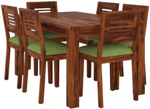 Grazi Teak Wood 6 Seater Dining Set - WoodenTwist