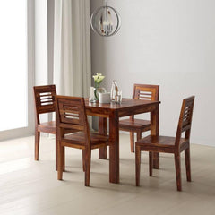 Premium Solid Teak Wood 4 Seater Dining Set - WoodenTwist