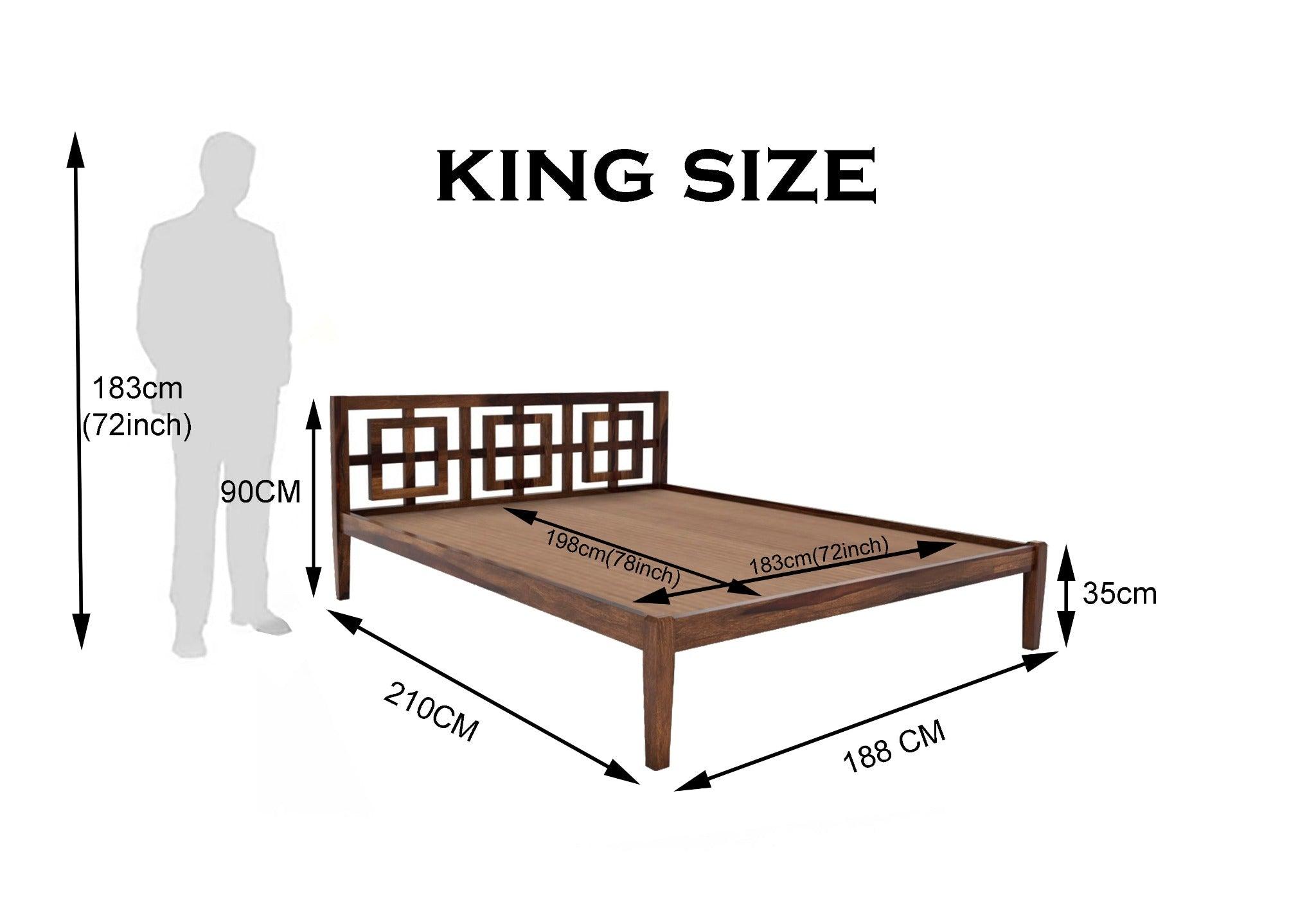 STOYA BED KING Sheesham Wood (Honey Finish) - WoodenTwist