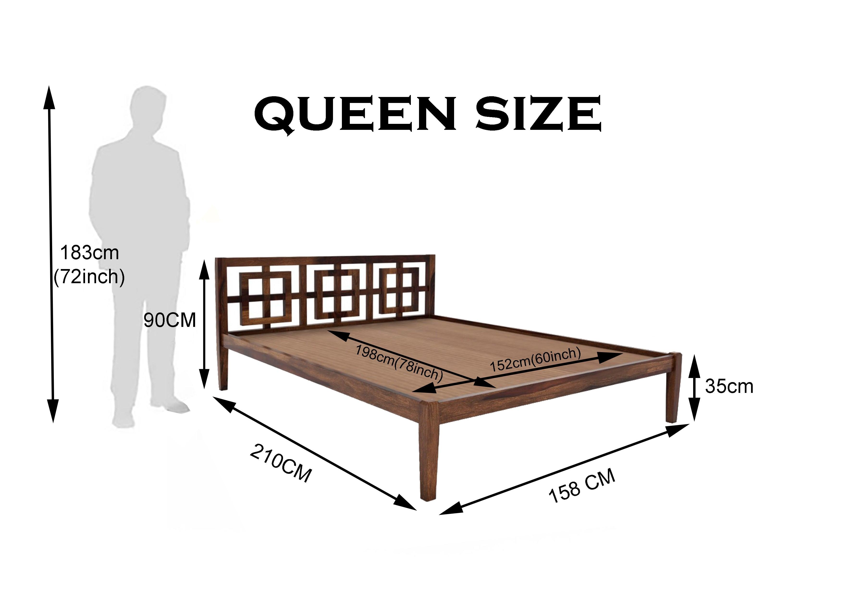 STOYA BED QUEEN Sheesham Wood (Honey Finish) - WoodenTwist