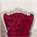 Luxurious High Back throne Silver leaf velvet Chair (Burgundy) - WoodenTwist