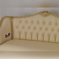Teak Wood Royal Chaise Lounge Living Room Couch Sofa 3 Seater - WoodenTwist