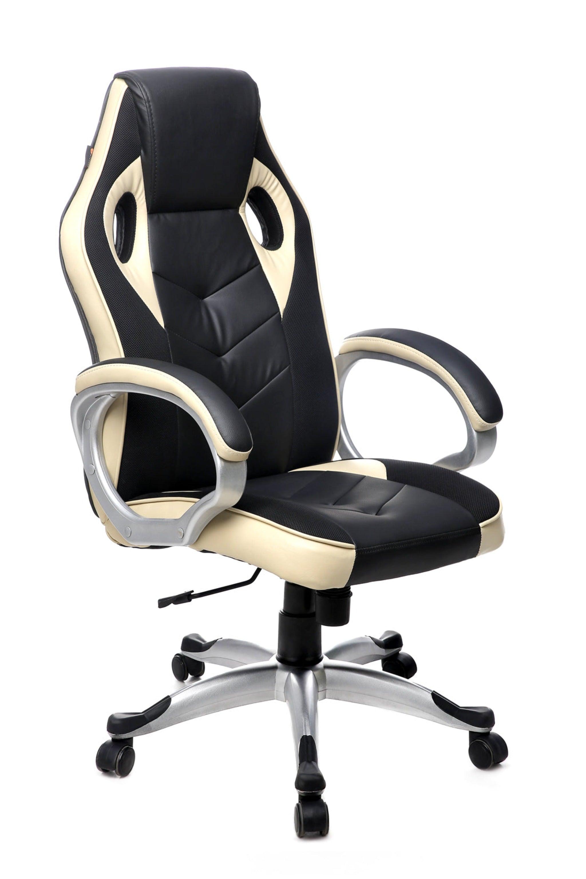 Stylish Gaming Chair in Black / Cream - WoodenTwist