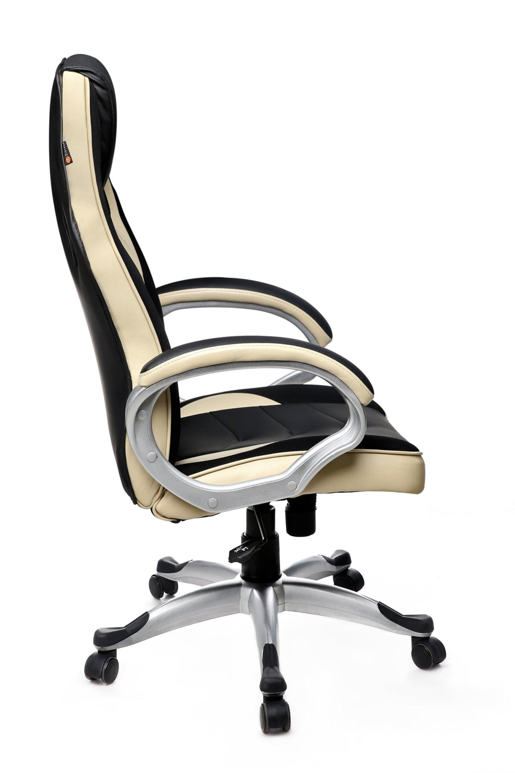 Stylish Gaming Chair in Black / Cream - WoodenTwist