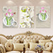 White Lotus with Butterflies| 3 Piece Wall Sticker - WoodenTwist