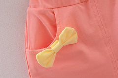 Raafi Summer Baby girls Tee With Shorts Yellow & Peach - WoodenTwist