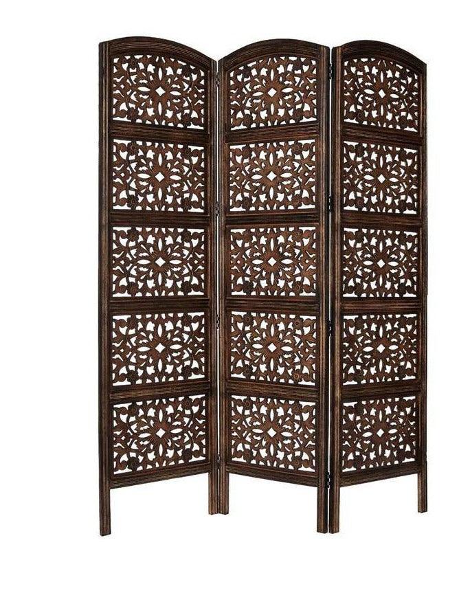 Solid Wood Room Divider in Brown Color - WoodenTwist