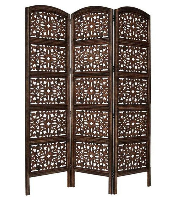 Solid Wood Room Divider in Brown Color - WoodenTwist