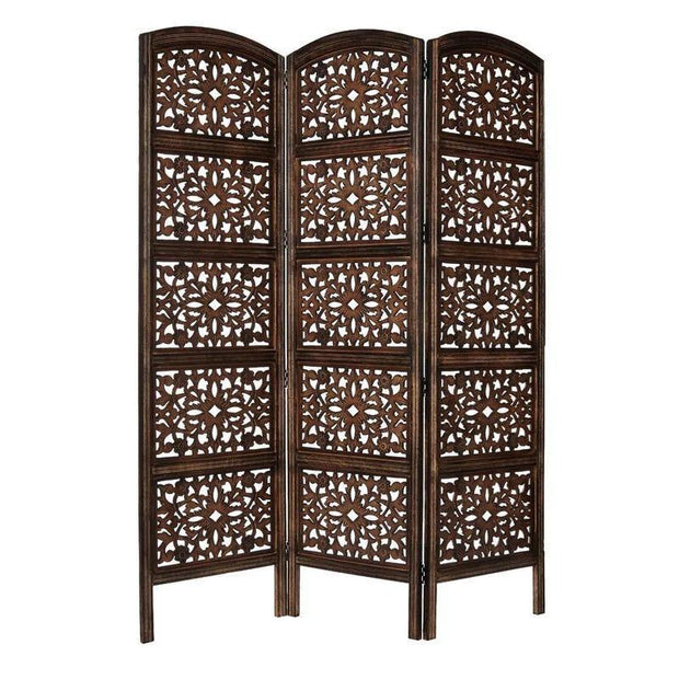 Solid Wood Room Divider in Brown Color - WoodenTwist