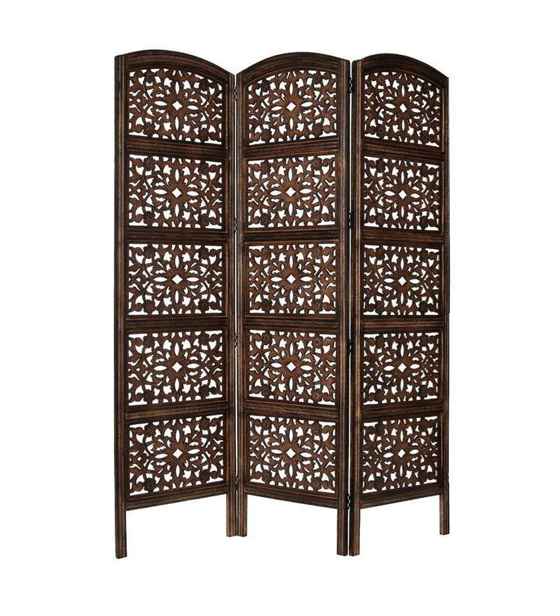 Buy Solid Wood Room Divider in Brown Color Online - WoodenTwist