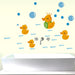 Duck Wall Decal Bathroom, Kids Room Wave Bubbles Wall Stickers - WoodenTwist